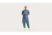 Nurse with BARRIER Isolation gown