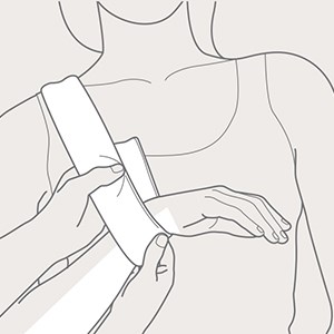 Step 1 of wristi fixation with Collar'n'Cuff