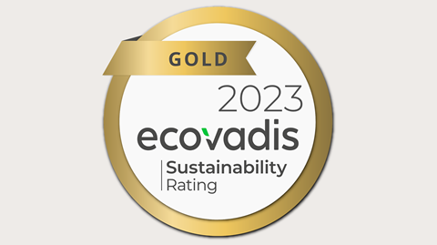 Medaglia d'oro ecovaldis per la sostenibilità